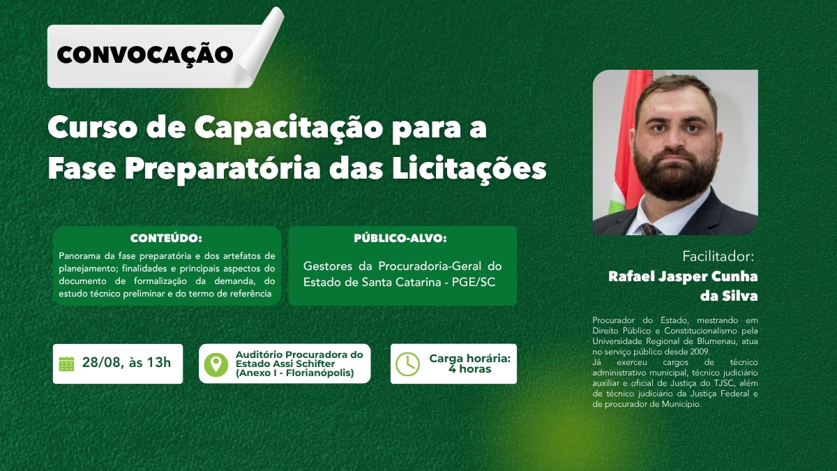 Capacitação para a Fase Preparatória das Licitações